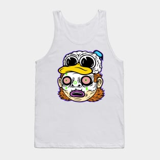 Duck Hat Skull Paint Mullet Dude Tank Top